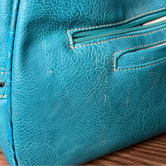 American Bling Turquoise Embossed Handbag - Picture 10 of 16